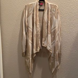 Cream Cardigan with fringe